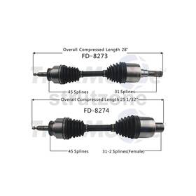 Stsu241214006467 Trakmotive 2 Front Cv Joints Axle Shaft Fits Ford F-150 6.2l 5.4l