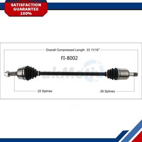 Super5250630000193 Trakmotive Front Right Cv Axle Joint Shaft 1pcs For 2017 Fiat 500