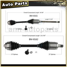 Whefz20260110-13 Trakmotive Cv Axle Shaft Front Left Right 2pcs Fits 2011-2017 Bmw X3
