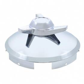 11119 United Pacific Axle Hub Cap Front 5 Even Notched Chrome With 3 Bar