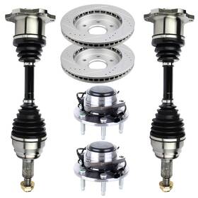 12633841 Vaultpro Front Cv Axle Brake Rotors Wheel Hub Bearing Fits Avalanche 1500 5.3l 2002-2006