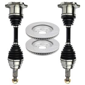 13511959 Vaultpro Front 2 Cv Axles Brake Discs Rotors Fits Chevrolet Silverado 1500 1999-2006