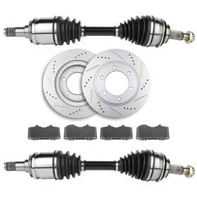 13514494 Vaultpro Front Cv Axles Brake Pads And Rotors Fits Toyota 4runner Sr5 4.0l 2003-2009
