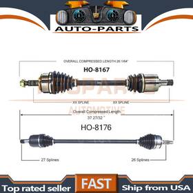 Shoszfz20250918-826 Wtns-parts Pair Front Cv Axle Shaft Joint Assembly For 2003-2007 Accord Lx Ex 2.4l At