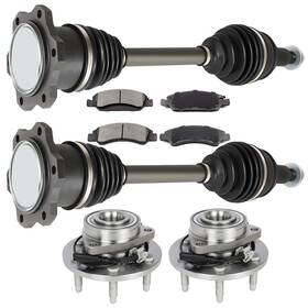 12073209 Youthighparts Front Right Left Cv Axle Brake Pads Wheel Hub Bearing For 08-13 Gmc Sierra 1500
