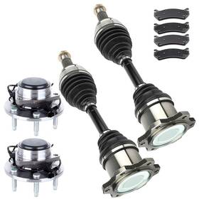 12073210 Youthighparts Front Cv Axle Brake Pads Wheel Hub Bearing For 1999-2004 Gmc Sierra 1500 6.0l