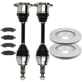 12374289 Youthighparts New Front Cv Axles Brake Pads And Rotors For 2008-2013 Chevy Silverado 1500 4.8l