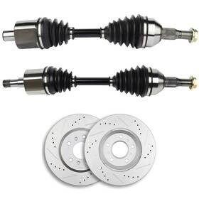12374291 Youthighparts New Front Cv Axles Brake Discs Rotors For 2006-2009 Chevy Impala 3.5l 3.9l
