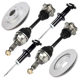 12374406 Youthighparts New Front Cv Axle Brake Rotors Struts For 07-13 Gmc Sierra 1500 Slt Sle 5.3l