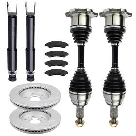 12374411 Youthighparts New Front Cv Axle Struts Brake Pads And Rotors For 2005-2006 Silverado 1500 4.8l