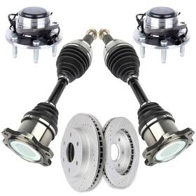 Youthighparts 12374413 New Front Cv Axle Brake Rotors Wheel Hub Bearing For 02-06 Avalanche 1500 5.3l