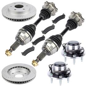 12374414 Youthighparts New Front Cv Axle Brake Pads&rotors Wheel Hub Bearing For 2002-05 Escalade 5.3l