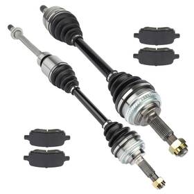12384050 Youthighparts 2 Cv Axles And 4 Brake Ceramic Pads Front New For 1999 -2001toyota Solara 2.2l