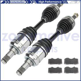 12759629 Zonemotive For Toyota Tacoma Pre 4.0l 2005-2010 2.7l Front Brake Ceramic Pads Cv Axle