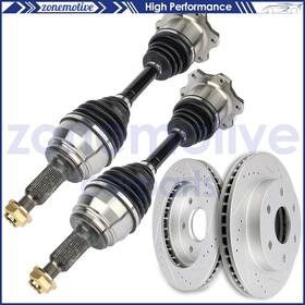 12759636 Zonemotive For Chevrolet Suburban 1500 5.3l 2000-06 Front Brake Discs Rotors Cv Axle