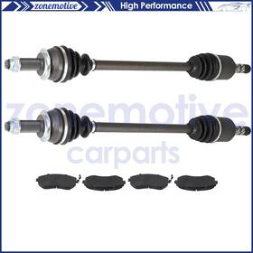 12759638 Zonemotive Fits Subaru Outback Legacy 2.5l 3.0l 2005-09 Front Brake Ceramic Pads Cv Axle