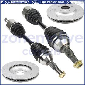 12759763 Zonemotive For Chevrolet Impala 3.5l 3.9l 2006-09 Front Side Cv Axles Brake Discs Rotors