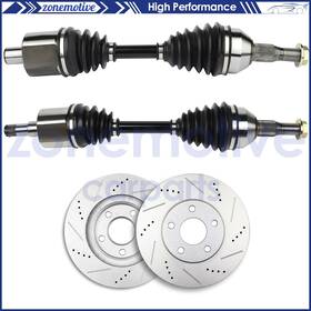 12759764 Zonemotive For Chevrolet Impala 3.8l 3.4l 2000-05 V6 Front Cv Axles Brake Discs Rotors