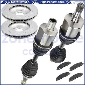 12759767 Zonemotive For Chevrolet Impala 3.9l 3.5l 2006-09 Front Side Cv Axles Brake Pads And Rotors