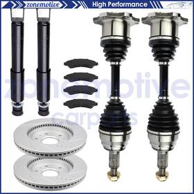 12759773 Zonemotive For Silverado 1500 4.8l 2005-2006 Front Side Cv Axle Struts Brake Pads And Rotors