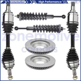 12759775 Zonemotive Fits 2009-03 Toyota 4runner Sr5 4.0l Complete Struts Front Cv Axle Brake Rotors