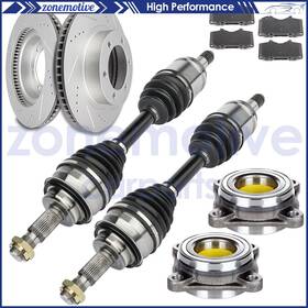 12759780 Zonemotive Fits Toyota 4runner 4.0l 10-16 Front Cv Axle Brake Pads&rotors Wheel Bearing Hub