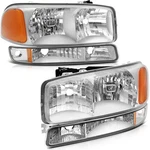 2PCS For 2003-2007 Gmc Sierra Yukon Xl 1500 Slt Sle Headlights +bumper Lamps. Fixed Price $54.99.