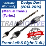 New Oe Front Cv Axles For 2013-2016 Dodge Dart 1.4L Turbo, Lifetime Warranty.. Fixed Price $319.99.