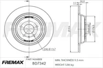 Fremax BD-7342 Brake Disc Ford, Usa. Fixed Price $62.90.