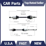 Pair Front Cv Axle Shaft Assies Surtrack Set For Toyota Sienna Fwd 2004-2009 Hl. Fixed Price $252.62.