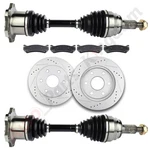2X Cv Axle + 4X Brake Pads Discs Rotors For 2000-2006 Gmc Yukon Sle. Fixed Price $238.72.