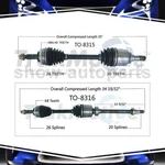 Trakmotive Rear Left Right 2OF Cv Axle Shaft Assembly For Toyota MR2 Spyder. Fixed Price $347.62.