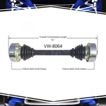 Trakmotive Rear Left 1PCS Cv Axle Shaft For Volkswagen Transporter. Fixed Price $129.89.