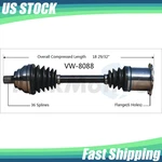 For 2005 2006 Vw Jetta Tdi 1.9L Auto Dual Clutch Trans. Front Left Cv Axle Shaft. Fixed Price $127.26.