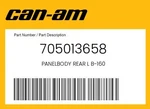Can-am Genuine Panelbody Rear B-160 705013658. Fixed Price $109.99.