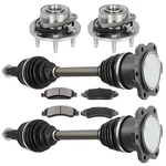 Front Cv Axle+brake Pads+wheel Hub Bearing For 2009-2013 Cadillac Escalade 6.0L. Fixed Price $250.88.