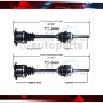 Set Of 2 Front Trakmotive Cv Axle Joint Shaft Pair For Toyota T100 1993. Fixed Price $274.18.