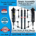 Kyb Front Strut & Rear Shock W/sway Bar Link For 2007-2009 Toyota Fj Cruiser 4WD. Fixed Price $642.32.