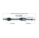 Ford Fusion Lincoln Mkz Front Passenger Right Cv Axle Shaft Surtrack FD-8206. Fixed Price $138.98.