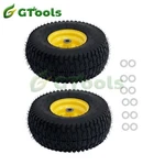 Lawn Mower Wheel Set Of 2 15X6.00-6 3/4" Axle 3" Centered Hub Inflated Tire. Fixed Price $68.43.