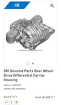 Genuine Gm Rear Wheel Drive Differential Carrier Housing 42540531. Fixed Price $1080.99.