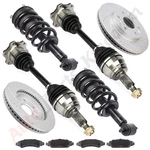 Cv Axle +2 Complete Struts +4 Brake Pads Rotors For Chevy Tahoe 5.3L. Fixed Price $483.78.