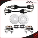 For Gmc Sierra 1500 4.8L 5.3L Front Cv Axle+brake Pads&rotors+wheel Hub Bearing. Fixed Price $366.99.