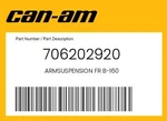 Can-am Genuine Armsuspension Fr B-160 706202920. Fixed Price $201.49.