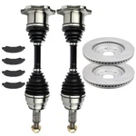 New Front Cv Axle + Brake Pads & Rotors For 2005-2006 Chevy Silverado 1500 4.8L. Fixed Price $284.04.