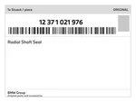 Genuine Bmw Radial Shaft Seal 12-37-1-021-976 New. Fixed Price $33.35.
