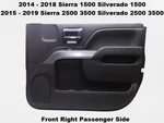 23474993 15 To 18 Sierra Silverado Front Right Passenger Door Trim Panel Black. Fixed Price $169.00.