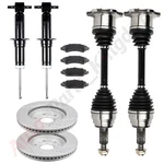 Cv Axle 4 Brake Pads +2 Discs Rotors Shock Struts For Gmc Sierra. Fixed Price $346.15.