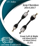 New Oe Front Cv Axles For 2014-2017 Jeep Cherokee 3.2L 4X4/4WD Lifetime Warranty. Fixed Price $293.97.