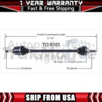 Trakmotive Front Right Cv Axle Shaft Fits 1994-1997 Toyota Celica. Fixed Price $128.07.